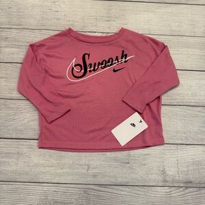 Girls Nike Pink 3/4 Sleeve Shirt